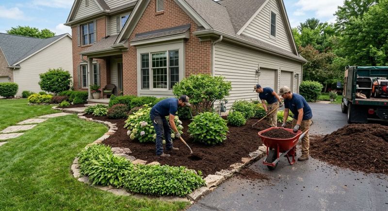 Red Mulch Installation in Ventura County, CA